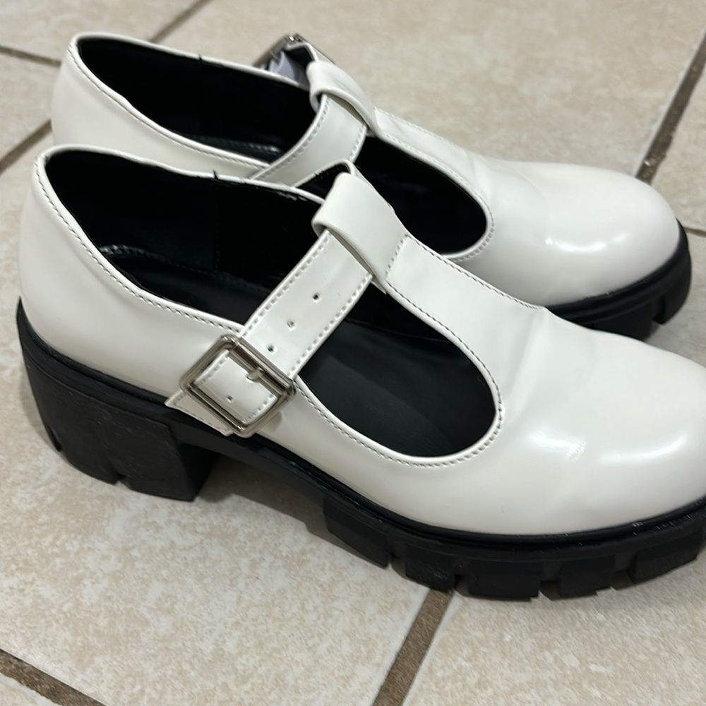 Madden Girl White Mary Jane’s
